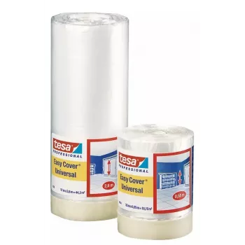 Folie de acoperire tesa Easy Cover® cu bandă adezivă integrată 33 m x 2100 mm 04368-00000-03