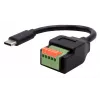 Cablu adaptor EXSYS USB-C tată la bloc de borne cu 5 pini cu buton, USB 2.0, 15 cm EX-49123