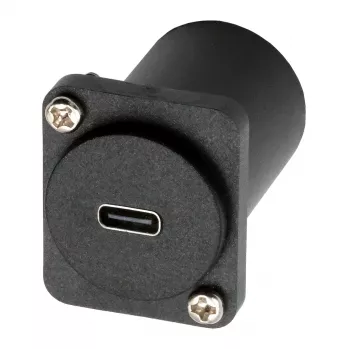 Adaptor EXSYS tip D USB-C mamă la mamă, USB 3.2 Gen 1, montaj pe panou, negru (EX-49158)