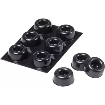 Tălpi de amortizare rotunde autocolante 3M SJ 5009 MPBB, negre, diametru 22,3 mm x înălțime 10,1 mm, 6 bucăți