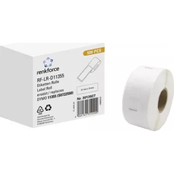 Etichete de adresă Renkforce RF-6027854 compatibile DYMO 11355 51 x 19 mm hârtie albă adeziv permanent 500 etichete/rolă