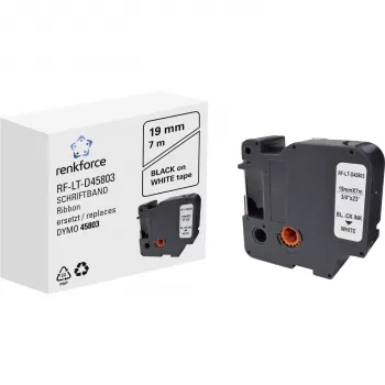 Cartuș bandă de etichetare Renkforce RF-LT-D45803 compatibil DYMO D1, 19 mm, alb/negru, 7 m RF-6027838