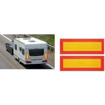Plăcuță de marcare spate IWH ECE 70 portocaliu fluorescent galben reflectorizant 565 x 195 mm 097607