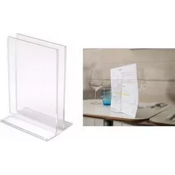 DEFLECTO DEMC150YTCRY A4 Portrait Double-Sided Clear Acrylic Brochure Holder