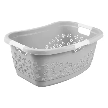 Coș de rufe keeeper Lasse, ergonomic, Nordic Grey, 40 L, formă de rinichi, mânere Soft-Grip 1078213000000