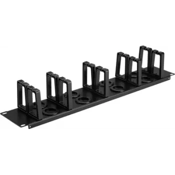 Panou de management al cablurilor pentru rack 19 inch Renkforce RF-7116968 2U cu suporturi de cablu rotative 360°, negru