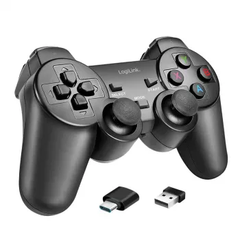 Controller de gaming wireless LogiLink AA0187 2,4 GHz negru, rază de acțiune 8 m, PC Android PS3