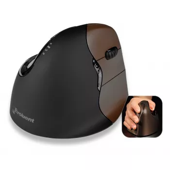 Mouse laser wireless Evoluent VerticalMouse 4 Small pentru mâna dreaptă, negru/argintiu 500793