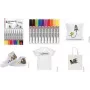 Set de markere textile Marabu, 10 culori asortate, pe bază de apă, rezistent la spălare până la 60°C după fixare 0115000000200