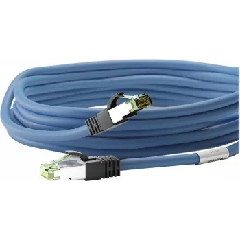 Cablu patch Wentronic Goobay CAT 8.1, S/FTP (PiMF), albastru, 2 m - LSZH fără halogen, cupru AWG 24 (45660)