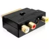 Adaptor Wentronic Goobay SCART, SCART tată la 3 RCA mamă + 4 pini Mini-DIN mamă, negru 50499