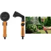 Pistol de stropit pentru grădină Bradas CORK LINE cu 8 tipare de pulverizare, corp din aliaj de zinc, mâner moale cu accent de plută, compatibil cu racord rapid CORK-1040