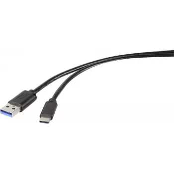 Cablu Renkforce RF-4599658 USB 3.2 Gen 1, USB-A la USB-C, 0,5 m, negru