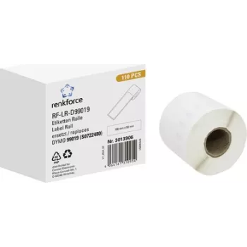 Rolă de etichete Renkforce RF-6027812 pentru DYMO LabelWriter, 190 x 54 mm, hârtie albă, adeziv permanent, 110 etichete