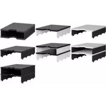 Modul de sortare cu 2 compartimente STYRO styrodoc uno, alb/negru 268-1102.09