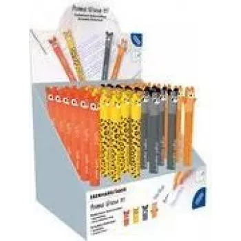 Prezentator pixuri gel Faber-Castell Eberhard Faber Animal Erase It!, 0,7 mm, albastru, radierabile, reîncărcabile, 36 pixuri 560174