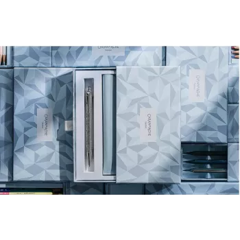 Set pix și creion mecanic Caran d'Ache Ecridor Alpine Frost, cerneală neagră, mediu, placat cu platină CC0890.025