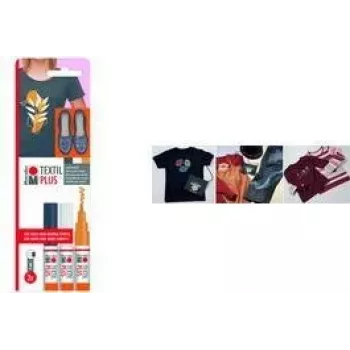 Set de markere textile Marabu Textil Painter Plus, vârf rotund 3 mm, culori asortate, 3 bucăți 0118000000081