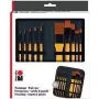 Etui pentru pensule Marabu cu 10 pensule acrilice, etui cu fermoar, forme universale asortate, fire sintetice, mânere din lemn 1628000000002