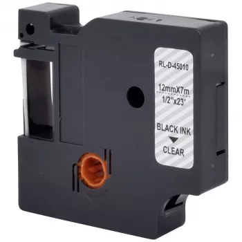 Bandă de etichetat RENKFORCE RF-LT-D45010 compatibilă DYMO D1 12mm transparentă negru pe 7m RF-6027820