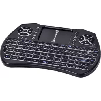 Tastatură wireless Renkforce RF-MWK-103 cu touchpad integrat, QWERTZ germană, neagră RF-7481488