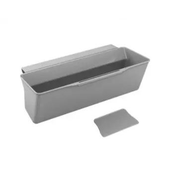 Tavă de colectare a deșeurilor de bucătărie Metaltex Cleantex, plastic gri, 3L, suspendabilă pe ușa dulapului, fără unelte 297526000