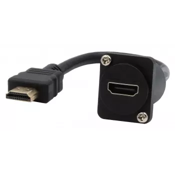 Cablu adaptor EXSYS EX-49162 HDMI tip A mamă la tată, 20 cm, 4K, High Speed cu Ethernet, negru