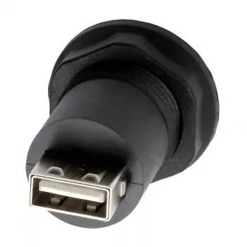 Adaptor EXSYS EX-49213 de montaj în panou USB-B mamă la USB-A mamă, USB 2.0, ramă metalică