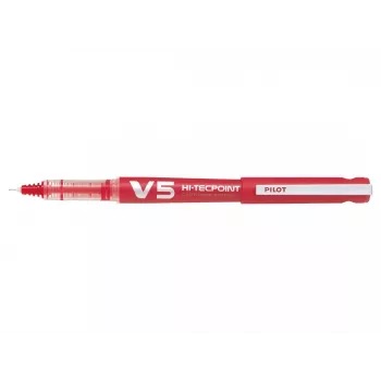 Pix roller PILOT V5 Hi-Tecpoint Begreen, cerneală roșie, linie 0,3 mm, reîncărcabil, corp roșu 442797