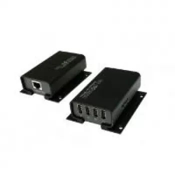 Extender EXSYS EX-1444 USB 2.0 cu 4 porturi prin Cat.5/6, până la 100 m