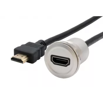 Adaptor HDMI EXSYS EX-49180 pentru montare pe panou metalic, mamă la tată, 30 cm