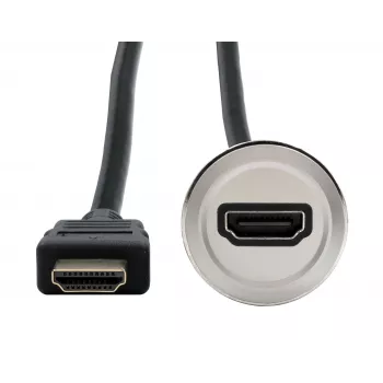 Adaptor HDMI EXSYS EX-49180 pentru montare pe panou metalic, mamă la tată, 30 cm