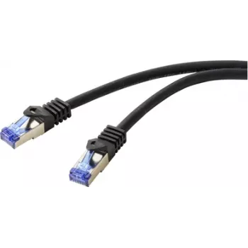 Cablu patch Renkforce RF-6830464 CAT 6a S/FTP, RJ45, 5 m, negru