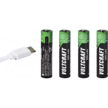 Acumulator Li-Ion VOLTCRAFT Micro (AAA) 500 mAh 1,5 V, pachet de 4 (VC-17275565)