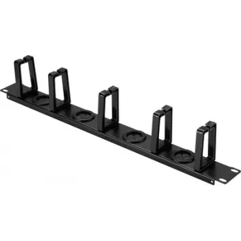 Panou de management al cablurilor Renkforce RF-7116970 19 inch 1U rotativ, cu degete de ghidare a cablurilor la 360°, negru