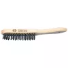 C.K Tools 4-Row Hardened and Tempered Steel Wire Brush with Wooden Handle (T6238 4)