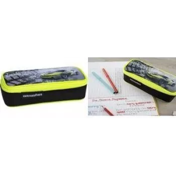 Penar FABER-CASTELL EBERHARD FABER Race Car, poliester negru/galben neon, compartiment principal mare, buzunar cu fermoar 577575