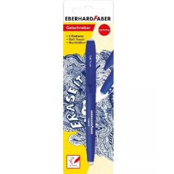 Pix cu gel Faber-Castell Eberhard Faber Erase It!, albastru, 0,7 mm, reîncărcabil, șters 582181