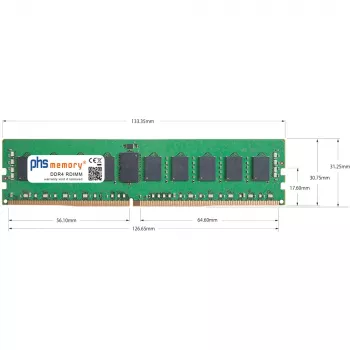 Memorie RAM PHS-memory 32 GB DDR4 ECC UDIMM 3200MHz PC4-25600E pentru Synology RackStation RS3626xs SP619473