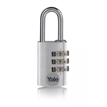 Lacăt cu combinație Yale YE3CB/38/131/1/S, 38 mm, argintiu