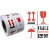 Etichete de avertizare RILLPRINT 76900 FRAGIL / A SE PĂSTRA USCAT adeziv permanent alb/roșu/negru 74x105mm 500 etichete pe rolă