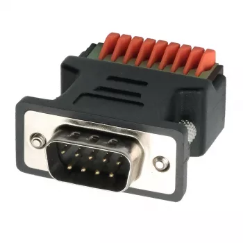 Adaptor EXSYS EX-49110 DB9 tată la bloc de borne cu șurub cu 9 pini cu buton