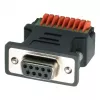 Adaptor EXSYS EX-49111 D-Sub mamă cu 9 pini la bloc de borne cu șurub cu 9 pini cu buton, gri