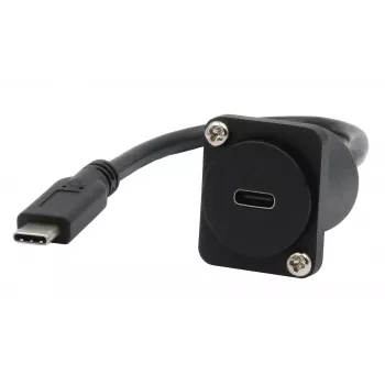 Cablu adaptor EXSYS EX-49166 tip D USB-C mamă la tată, USB 3.2 Gen 2, 20 cm, negru