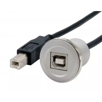 Cablu adaptor de montaj EXSYS EX-49182 USB 2.0, USB B mamă la USB B tată, 30 cm, carcasă metalică
