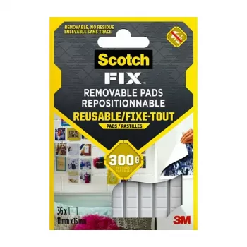 Pătrate de montare 3M Scotch-Fix 11 mm x 15 mm albe pachet de 64 7100263372