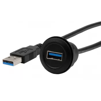 Cablu adaptor de montaj EXSYS EX-49220 USB 3.2 Gen 1, Type-A mamă la tată, 30 cm, negru
