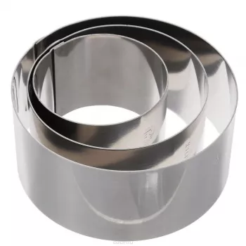 Inele rotunde de gătit din oțel inoxidabil Metaltex, set de 3, argintiu, înălțime 45 mm 204536010