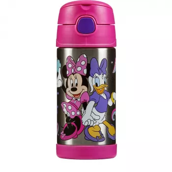 Sticlă cu pai THERMOS FUNTAINER, Disney Minnie Mouse, 0,35 L, oțel inoxidabil, roz 4113.412.035