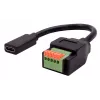 Adaptor EXSYS EX-49122 USB-C mamă la bloc de borne 5 pini cu buton, USB 2.0, 15 cm